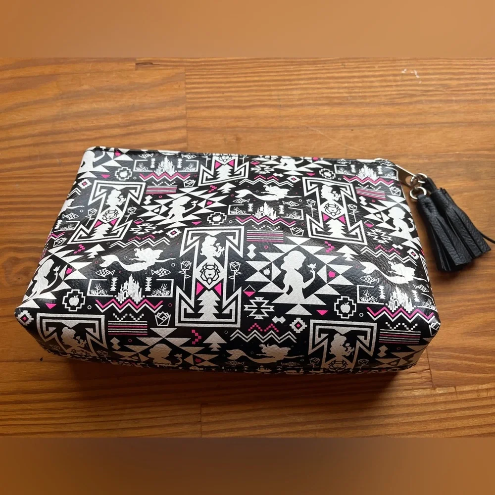 Disney Loungefly Princess Print Geo Zipper Pouch with Tassels